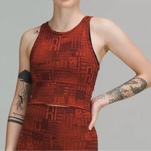 Lululemon Power Pivot Logo Red Tank